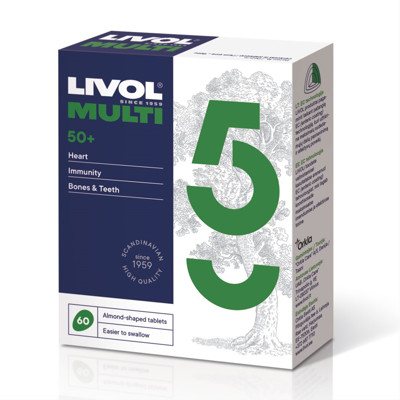 LIVOL MULTI SUAUGUSIEMS 50+, 60 tablečių
