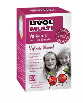 LIVOL Multi Vaikams vyšnių skonio kramtomosios tabletės N60