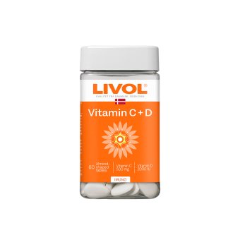 LIVOL Vitaminai C+D, 60 dengtų tablečių