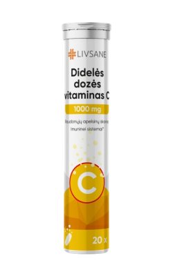 LIVSANE 1000 mg Vitamino C šnypščiosios tabletės N20