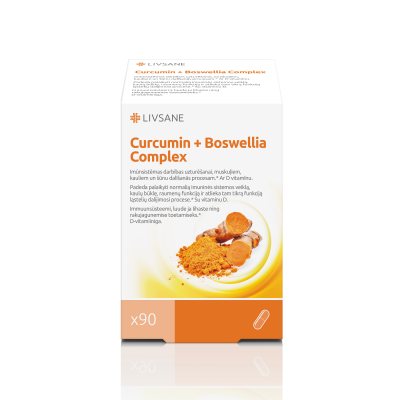 LIVSANE CURCUMIN + BOSWELLIA COMPLEX tabletės N90