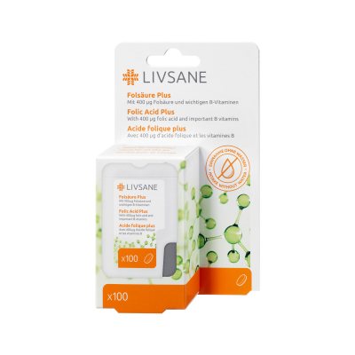 LIVSANE folinės rūgšties Plus + Vit. B tabletės N100