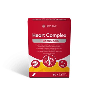 LIVSANE HEART COMPLEX + BOTANICALS kapsulės N60