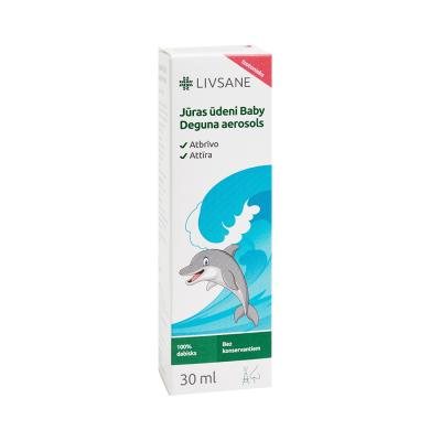 LIVSANE jūros vandens purškalas kūdikiams, 30 ml
