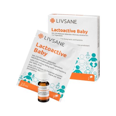 LIVSANE Lactoactive Baby probiotikų lašai kūdikiams, 7.5 ml