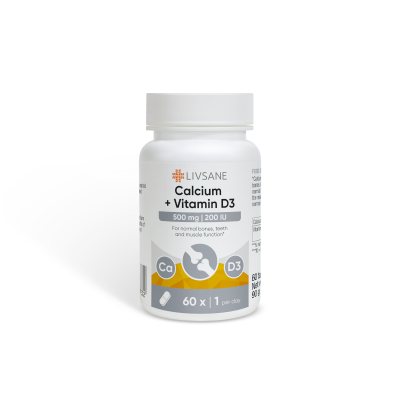 LIVSANE maisto papildas su kalciu ir vitaminu D3, N60