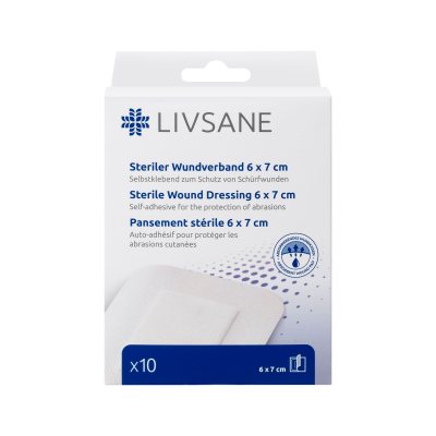 LIVSANE sterilus žaizdų tvarstis x 7 cm, N10, 6 cm