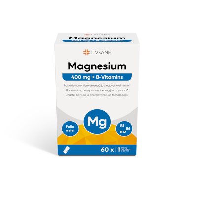LIVSANE tabletės MAGNESIUM 400 + B-VITAMINS N60