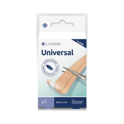 LIVSANE universalus pleistras juosta X 1 m, 8 cm