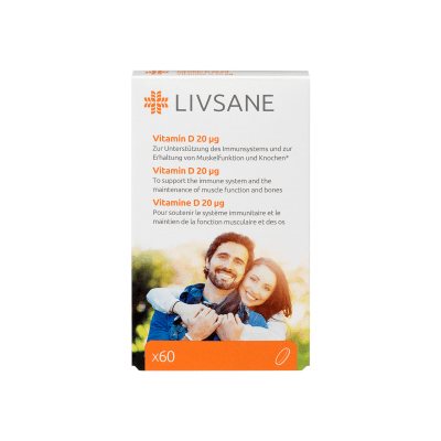 LIVSANE Vitamino D 20 µG tabletės N60