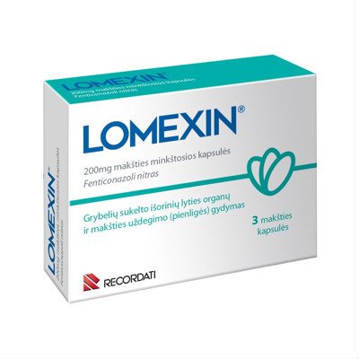 LOMEXIN, 200 mg, makšties minkštosios kapsulės, N3