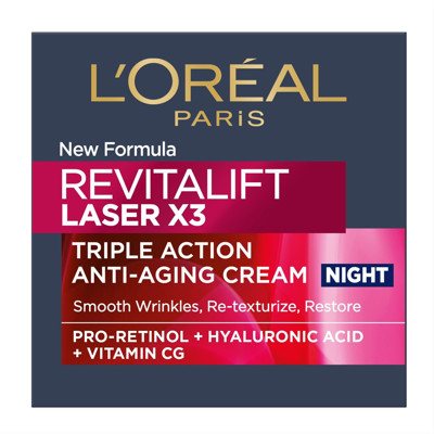 L′ORÉAL PARIS REVITALIFT LASER, naktinis veido kremas-kaukė, 50 ml