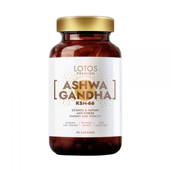 LOTOS PREMIUM maisto papildas ASHWAGANDHA KSM-66, 90 kaps.