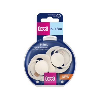 LOVI silikoniniai dinaminiai čiulptukai Prime, Coconut/ Ivory, 6-, 2 vnt., 34/402, 2 vnt., 18 m