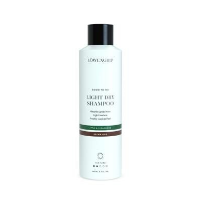 LOWENGRIP Lengvas sausas šampūnas rudiems plaukams Apple & Cedarwood, 250 ml