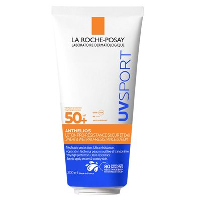 LRP ANTHELIOS UVSPORT, vand. ir prakaitui atsparus losjonas, SPF50+, 200 ml
