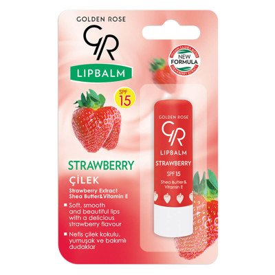 Lūpų balzamas Golden Rose SPF15 Nr.04 Strawberry