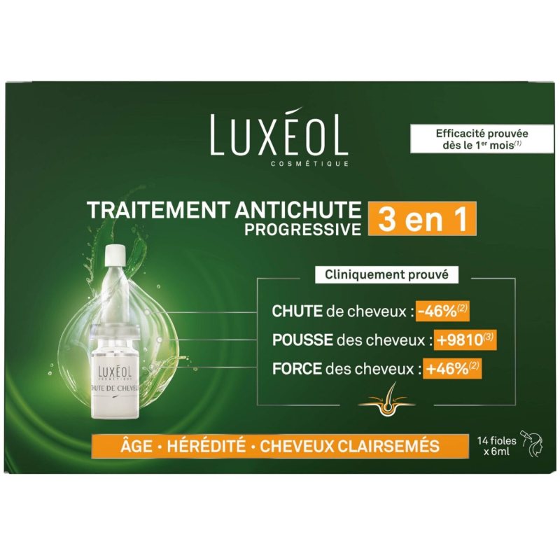 Luxeol ampulės nuo progresuojančio plaukų slinkimo x 6ml, 14 vnt