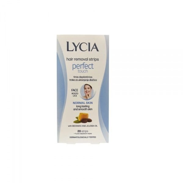 LYCIA depiliacinės vaško juostelės veidui PERFECT TOUCH, 20 vnt