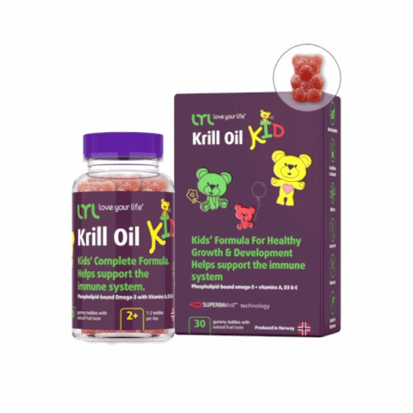 LYL maisto papildas OMEGA-3 IR VITAMINAI KRILL OIL, 30 guminukų