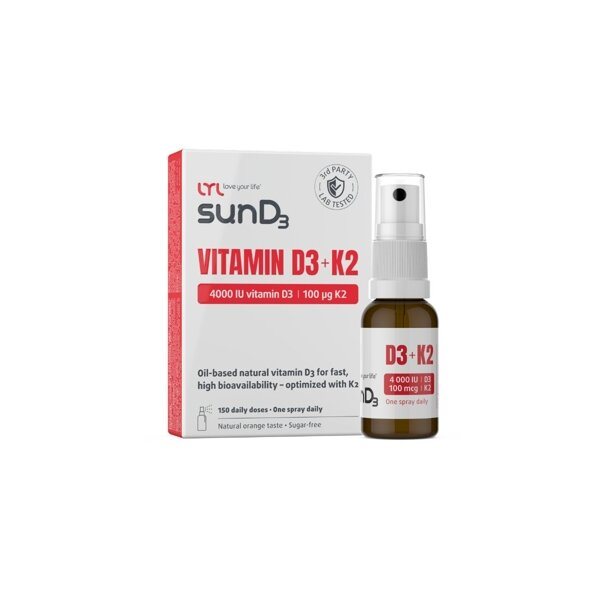 LYL sunD3 vitamin D3+K2 4000 IU, 15 ml