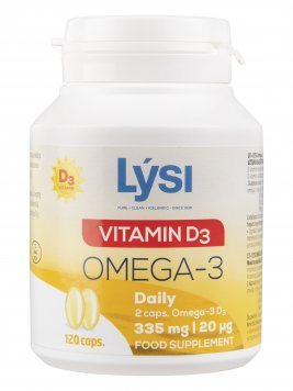 LYSI OMEGA-3 +Vitamin D3 kapsulės N120 (Lysi Limited)