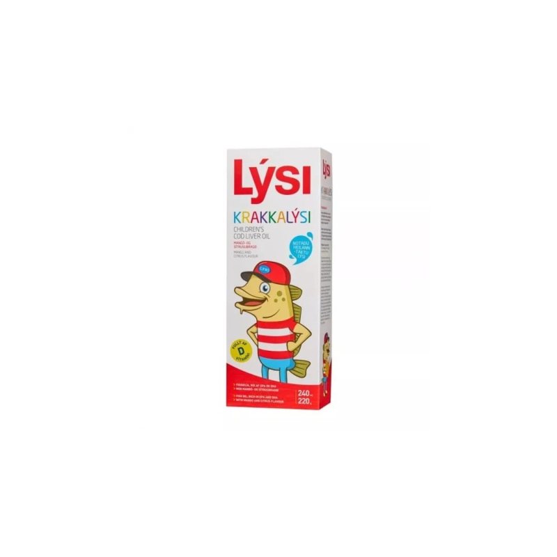 LYSI žuvų taukai vaikams mango sk., 240 ml