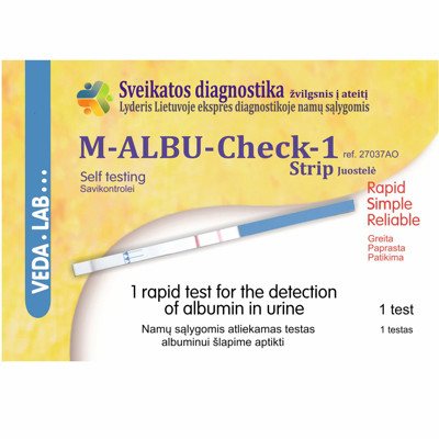 M-ALBU-CHECK, albumino šlapime testas (inkstų funkcija), 1 vnt