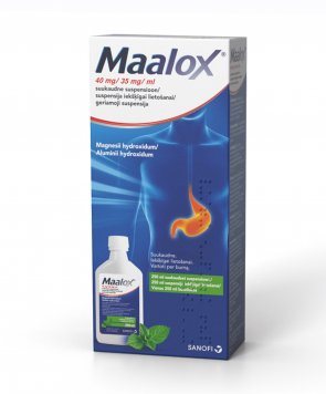 MAALOX 40 mg/35 mg/ml geriamoji suspensija, 250 ml