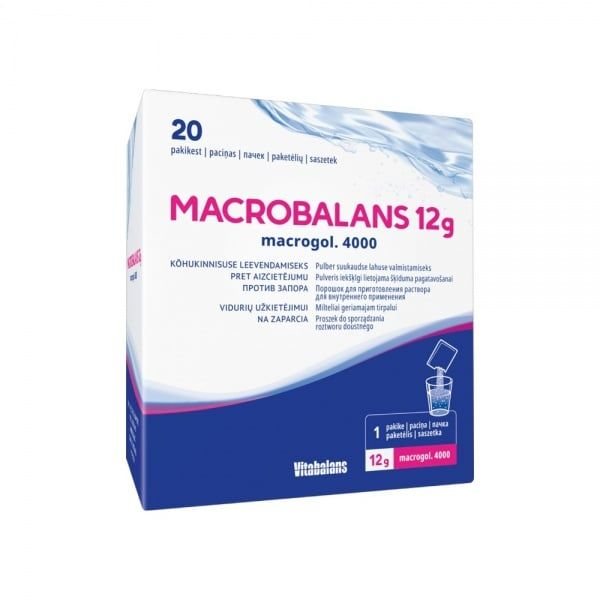 MACROBALANS milteliai geriamajam tirpalui N20, 12 g