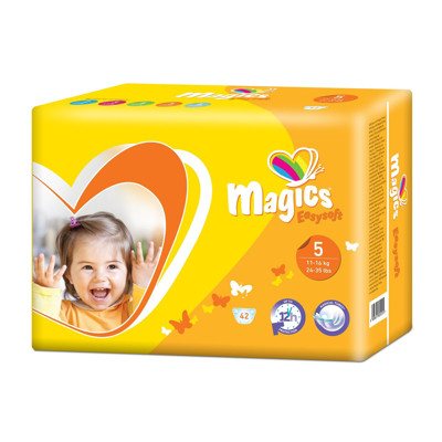 MAGICS EASYSOFT MAGICAL TUBES JUNIOR, sauskelnės, 11-, 5 dydis, 42 vnt., 16 kg
