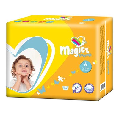 MAGICS EASYSOFT MAGICAL TUBES XL, sauskelnės, 16-, 36vnt., 30 kg