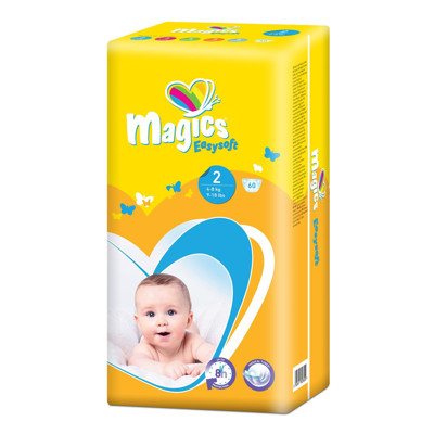 MAGICS EASYSOFT sauskelnės MINI, 4-, 60 vnt., 8 kg