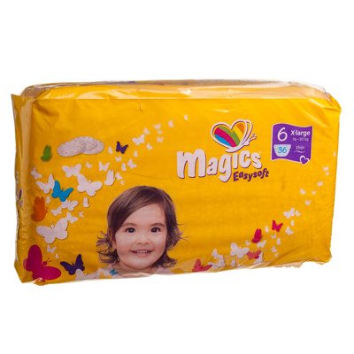 MAGICS EASYSOFT XL, vaikiškos sauskelnės, 16-, 36 vnt., 30 kg
