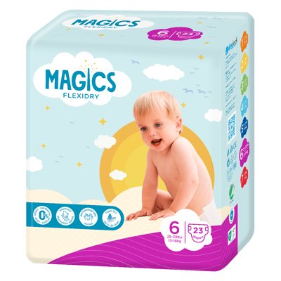 MAGICS FLEXIDRY MAGICAL TUBES XL, vaikiškos sauskelnės, 15+ kg, 23 vnt