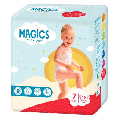 MAGICS FLEXIDRY MAGICAL TUBES XXL, vaikiškos sauskelnės, 15+kg, 19 vnt