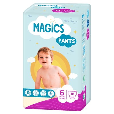 MAGICS PANTS sauskelnės-kelnaitės XL, 15+ kg, 18 vnt