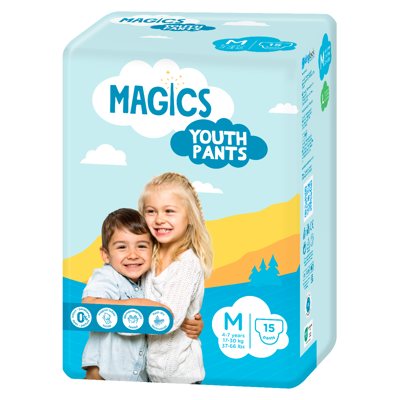 MAGICS PYJAMA PANTS, Sauskelnės kelnaitės, M 17-., N15, 30 kg