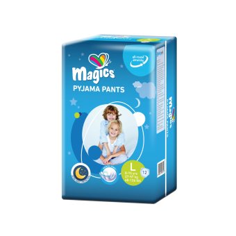 MAGICS sauskelnės kelnaitės vaikams PYJAMA PANTS, L, 27–, 12 vnt., 57 kg