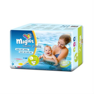 MAGICS, vaikiškos maudymosi kelnaitės, L dydis, 14+kg, 10 vnt