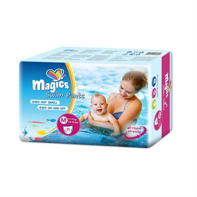 MAGICS, vaikiškos maudymosi kelnaitės, M dydis, 9-, 11 vnt., 15 kg