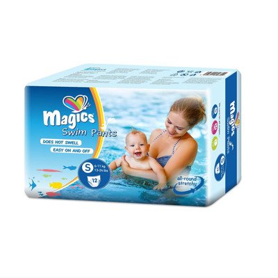 MAGICS, vaikiškos maudymosi kelnaitės, S dydis, 6-, 12 vnt., 11 kg