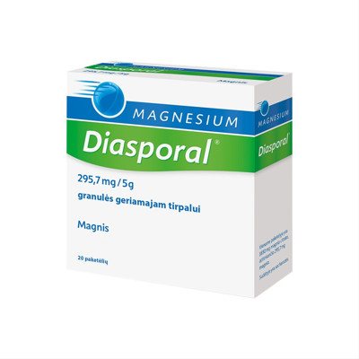 MAGNESIUM DIASPORAL. 295,7mg/ gran. 20 paketėlių, 5 g