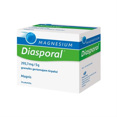 MAGNESIUM DIASPORAL, 295,7mg/ granulės, 50 paketėlių, 5 g