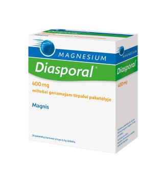 MAGNESIUM Diasporal 400 mg milteliai geriamajam tirpalui paketėlyje N20