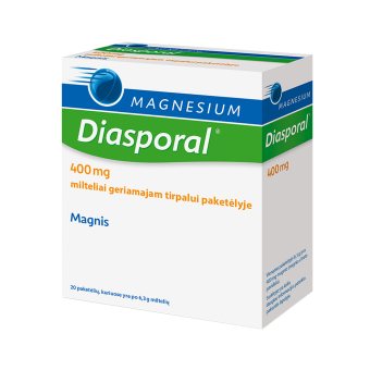 MAGNESIUM DIASPORAL, 400mg, milteliai geriamajam tirpalui paketėlyje, N20