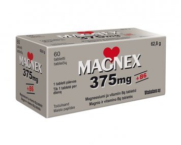 MAGNEX + B6 Vitaminas 375 mg tabletės N60