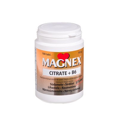 MAGNEX CITRATE+B6,100 tablečių