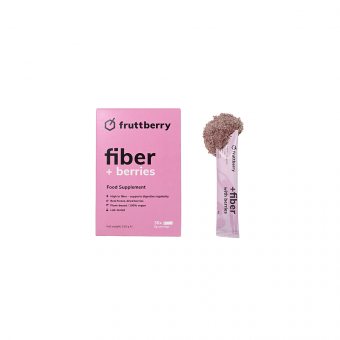 Maisto papildas fruttberry +fiber skaidulų mišinys su uogomis, 30 vnt., 150 g