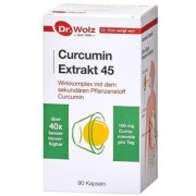 Maisto papildas virškinimui su kurkuminu DR. WOLZ CURCUMIN EXTRACT 45, 90 kaps.